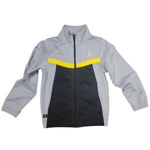 Kids Jordan Track Jacket Gray Yellow Black Zip Up Athletic Size 6 10 Yr